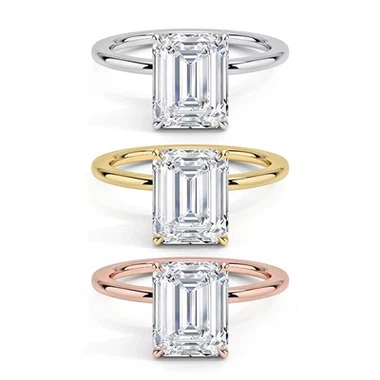 Cincin moissanite cut zamrud